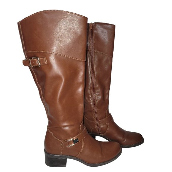 Alfani Fidoe Over Calf Faux Leather Tall Riding Boot Women's 5 - Picture 3 of 8